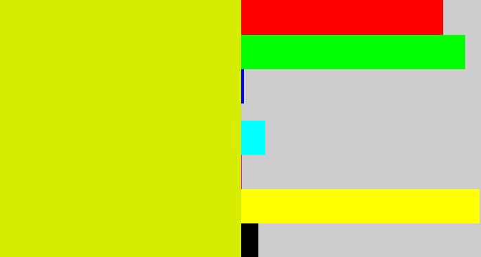Hex color #d6ed03 - greenish yellow
