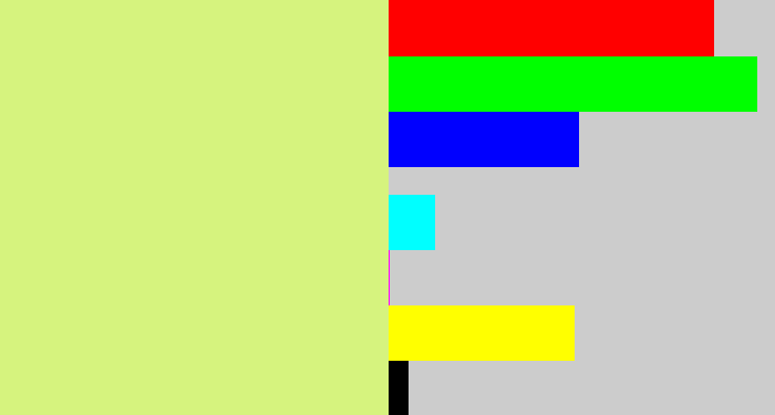Hex color #d6f37e - light yellow green
