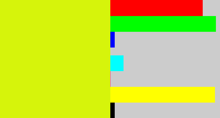 Hex color #d6f40b - neon yellow