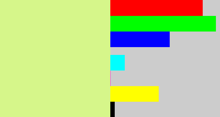 Hex color #d6f68a - light yellow green