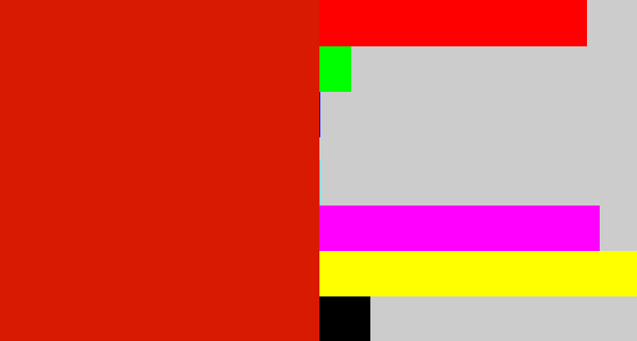 Hex color #d71a01 - tomato red