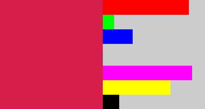 Hex color #d71d49 - lipstick