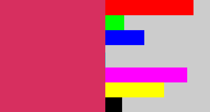 Hex color #d72f5f - dark pink