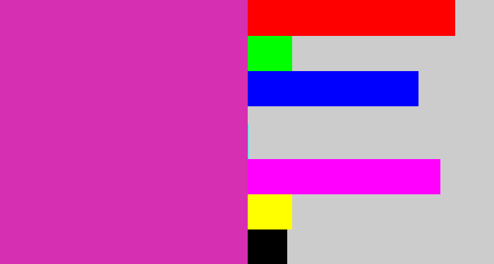 Hex color #d72fb1 - purpley pink