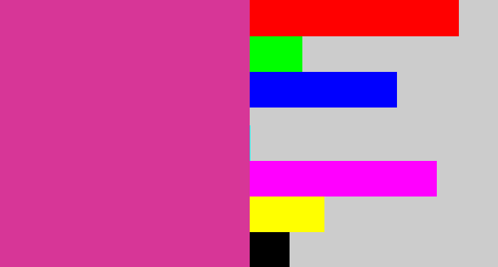 Hex color #d73697 - darkish pink