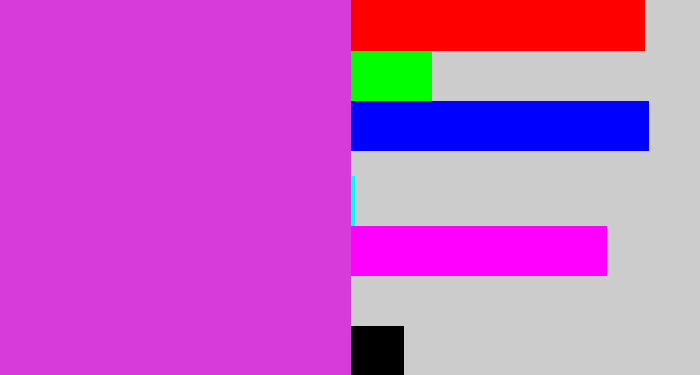 Hex color #d73bd9 - purple pink