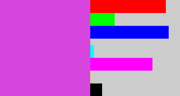 Hex color #d745df - pinkish purple