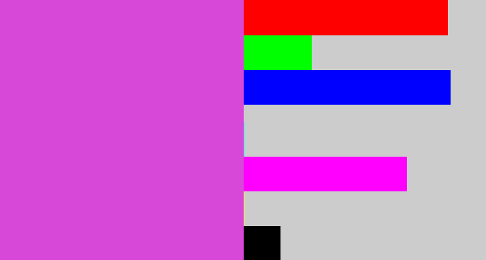 Hex color #d748d8 - pinkish purple