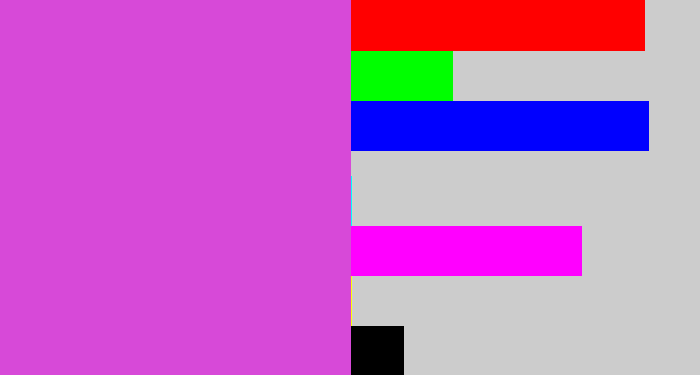 Hex color #d749d8 - pinkish purple