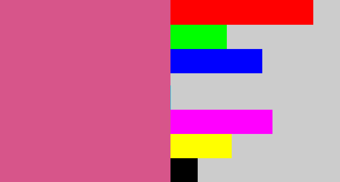 Hex color #d7558a - darkish pink