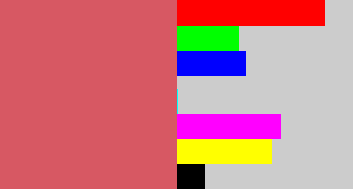 Hex color #d75863 - pastel red