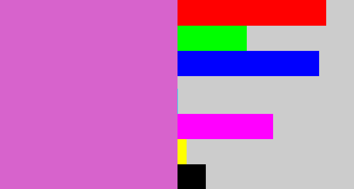 Hex color #d763cc - purpleish pink