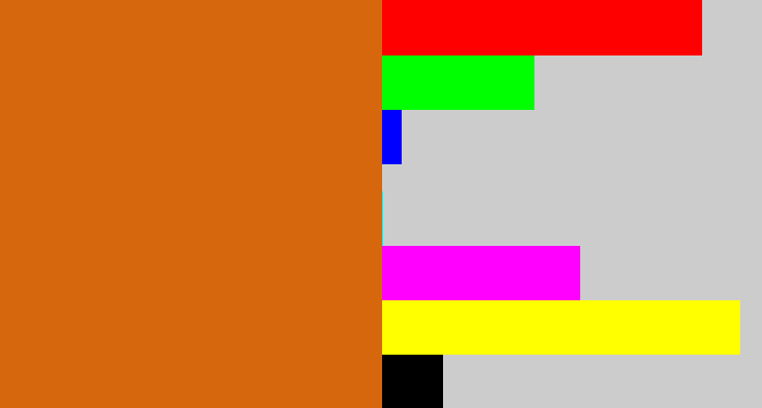 Hex color #d7670c - browny orange