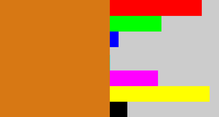 Hex color #d77814 - brownish orange