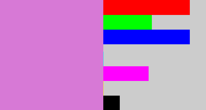 Hex color #d779d6 - lavender pink