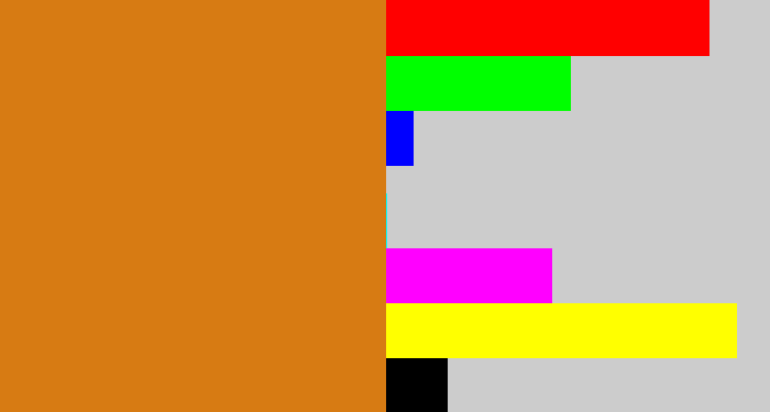 Hex color #d77b13 - brownish orange