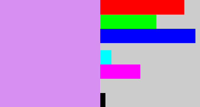 Hex color #d790f2 - baby purple