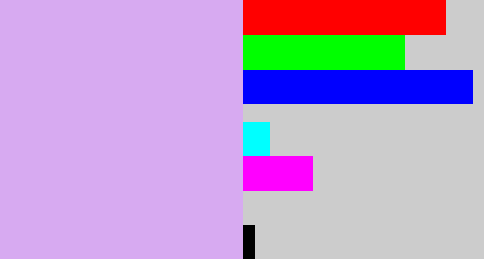 Hex color #d7aaf1 - pale violet
