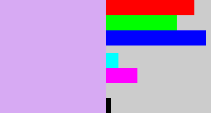 Hex color #d7aaf3 - pale violet