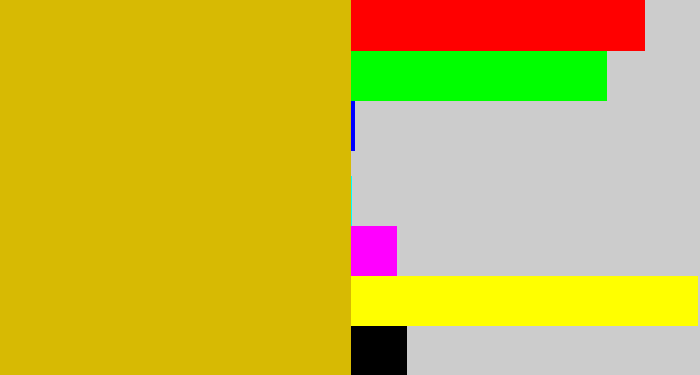 Hex color #d7ba03 - dark yellow