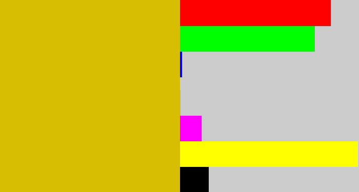 Hex color #d7be02 - ugly yellow