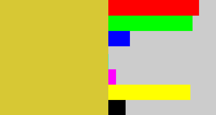 Hex color #d7c834 - sickly yellow