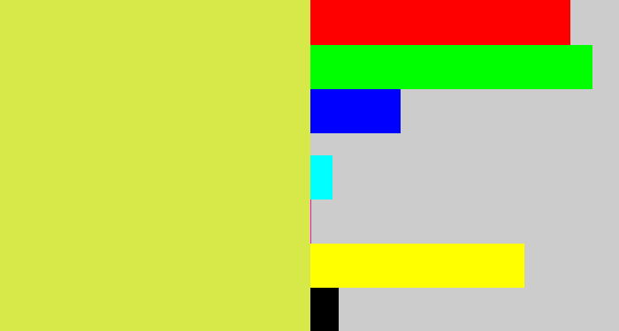 Hex color #d7e849 - yellow/green