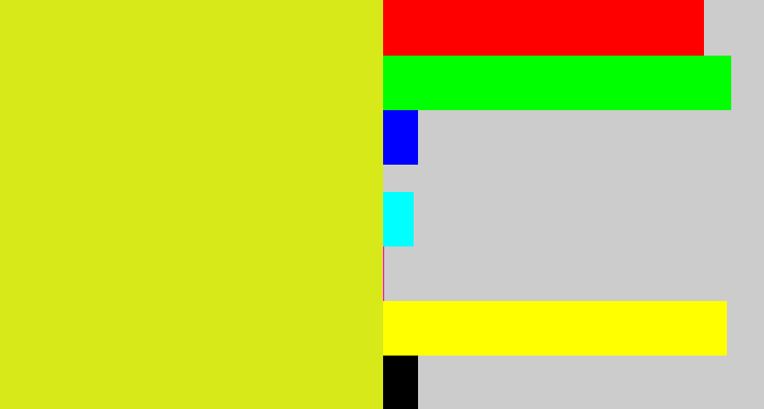 Hex color #d7e918 - sickly yellow