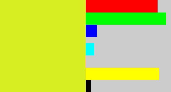 Hex color #d7ef22 - sickly yellow