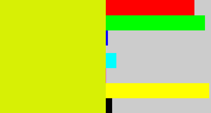 Hex color #d7f005 - greenish yellow