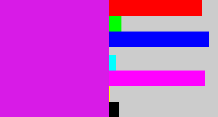 Hex color #d81be7 - purple/pink