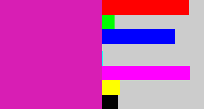 Hex color #d81eb4 - purpley pink