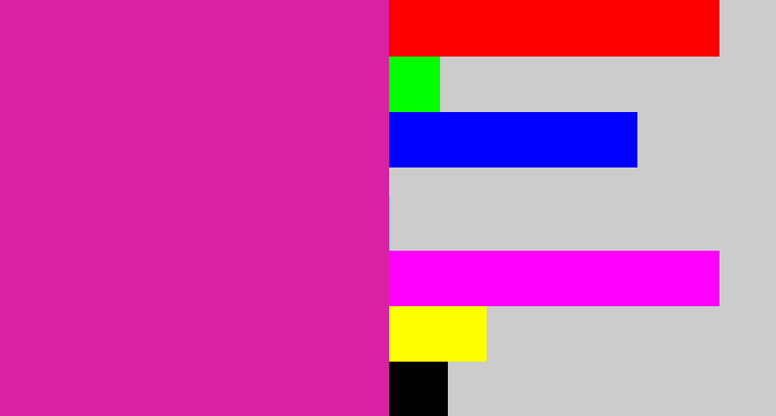 Hex color #d821a3 - purpley pink