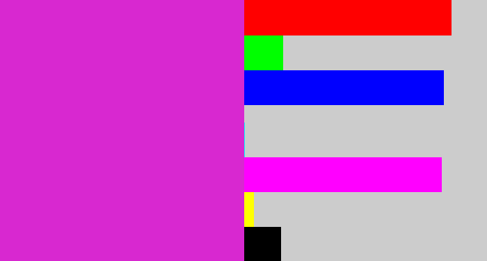 Hex color #d828d0 - purple/pink