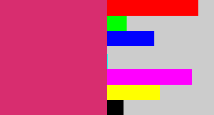 Hex color #d82d6f - dark pink