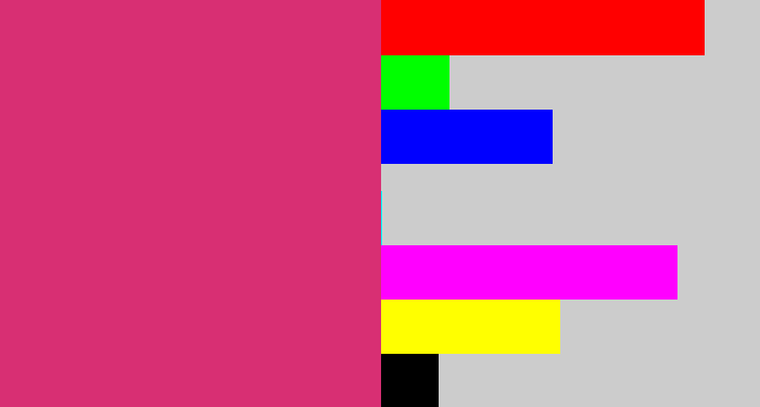 Hex color #d82f73 - dark pink