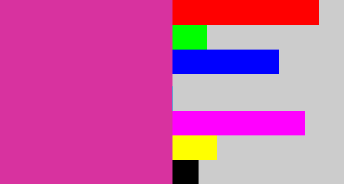 Hex color #d8329f - purpley pink