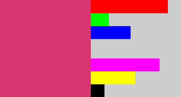 Hex color #d8346f - dark pink
