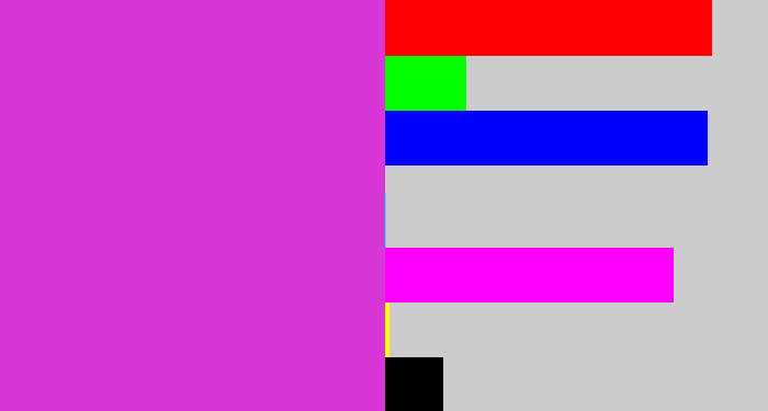 Hex color #d836d5 - purple pink