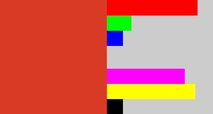 Hex color #d83a25 - tomato