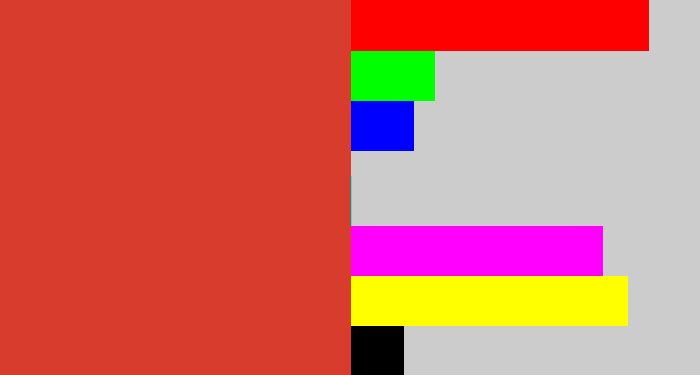 Hex color #d83c2d - tomato