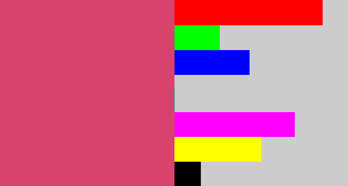 Hex color #d8436d - dark pink