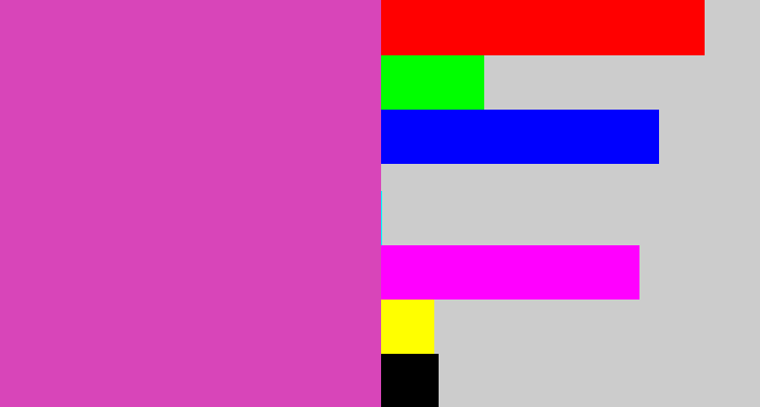 Hex color #d845b9 - pinky purple