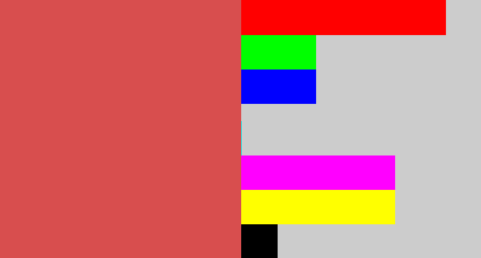 Hex color #d84e4e - pale red