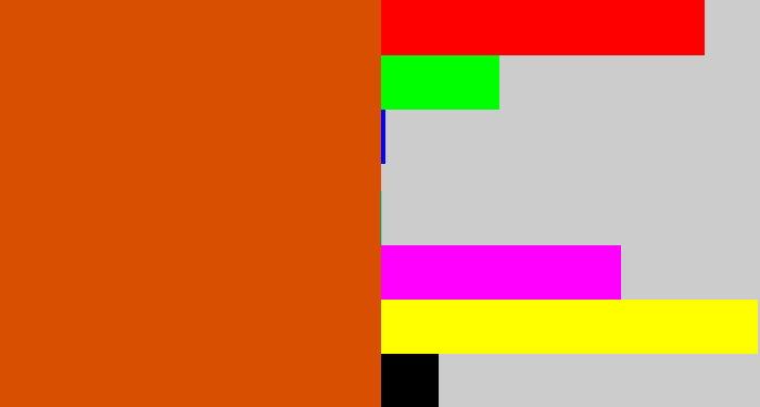 Hex color #d84f02 - deep orange