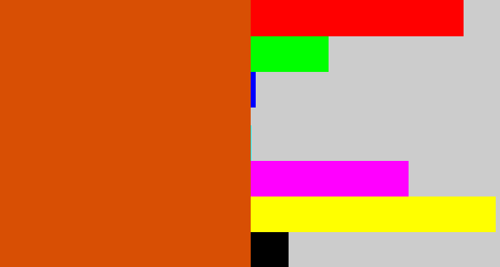 Hex color #d84f04 - deep orange