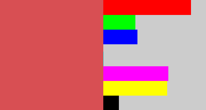 Hex color #d84f53 - pale red