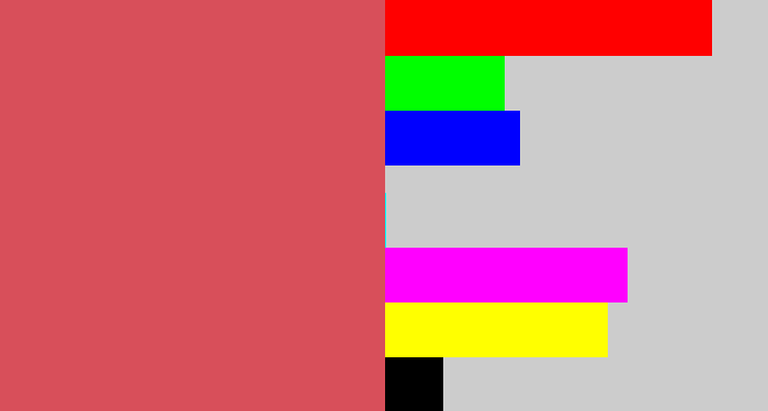 Hex color #d84f5a - pastel red