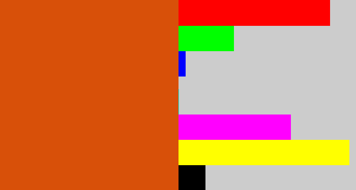 Hex color #d85009 - deep orange