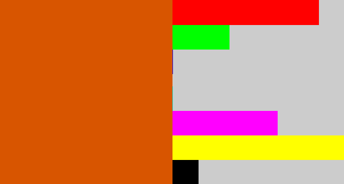 Hex color #d85500 - deep orange